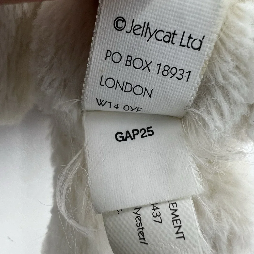 Jellycat‎ White Bunny Plush GAP25 Beanbag 5 Inch Mini Soft Stuffed Animal Toy